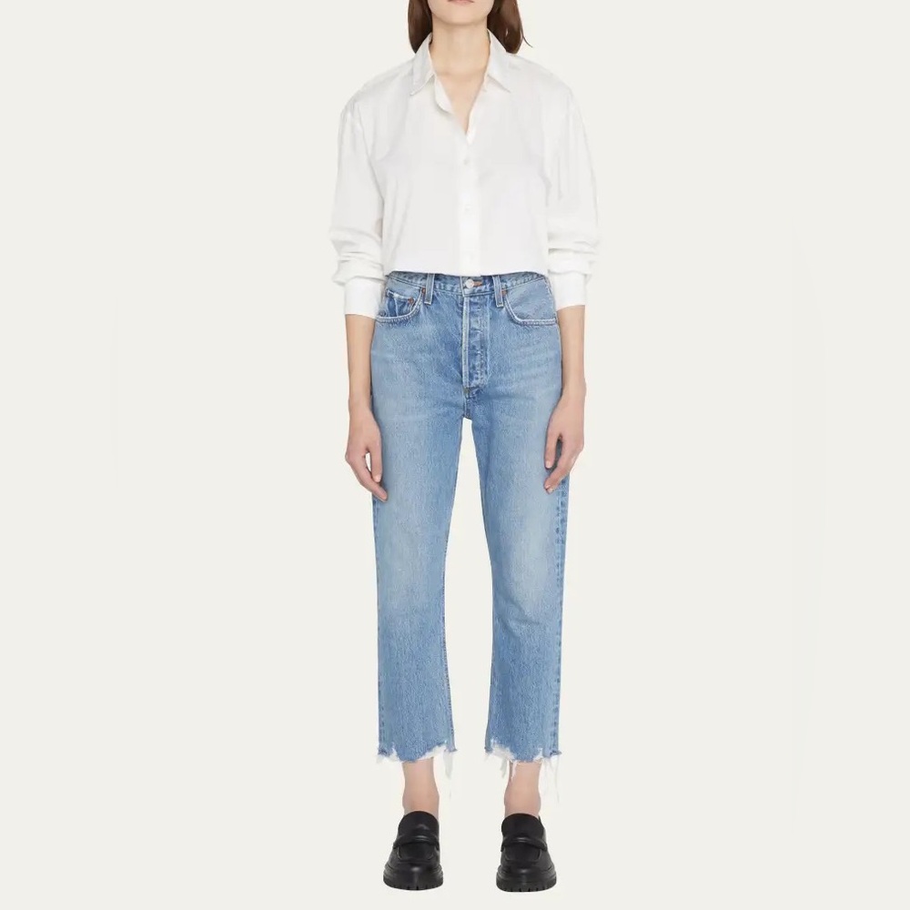 AGOLDE Riley High Rise Straight Crop Jeans Size 30 Blue